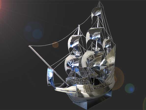 再現性のあるステンレス製帆船